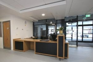 School reception desk