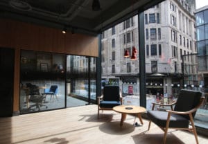 Fit-out Nationwide Argyle Street Glasgow view from first floor onto Argyle Street